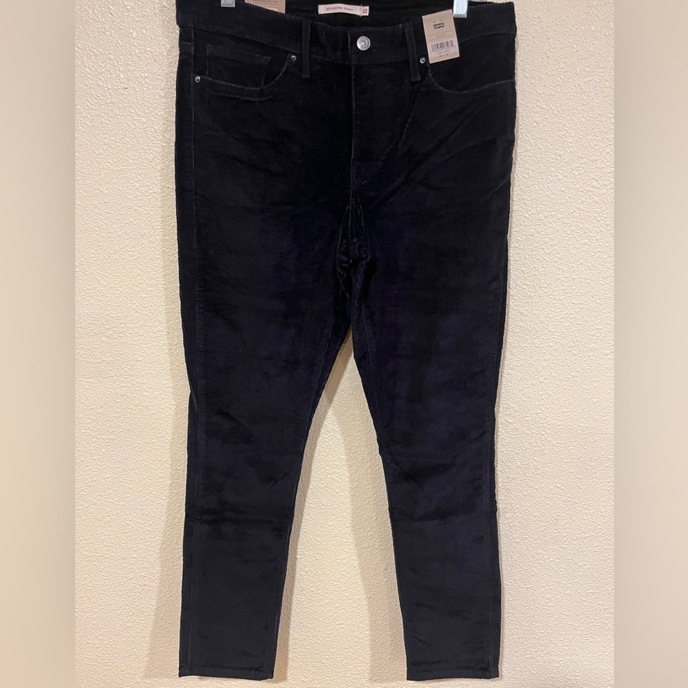 NWT Levi's 311 Shaping Skinny Black Corduroy Mid Rise Jeans Sz 32x30